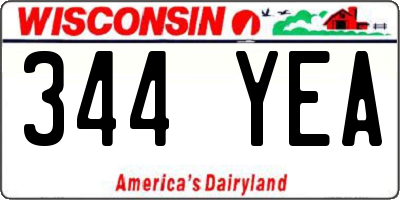 WI license plate 344YEA