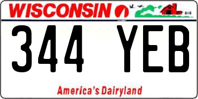 WI license plate 344YEB
