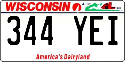 WI license plate 344YEI