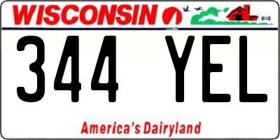 WI license plate 344YEL