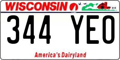 WI license plate 344YEO