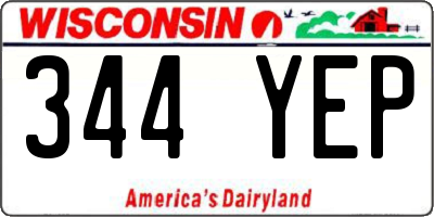 WI license plate 344YEP