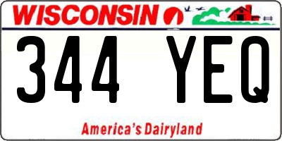 WI license plate 344YEQ