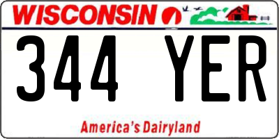 WI license plate 344YER