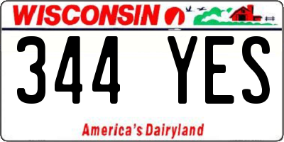 WI license plate 344YES