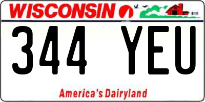 WI license plate 344YEU