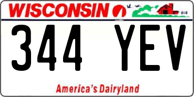 WI license plate 344YEV