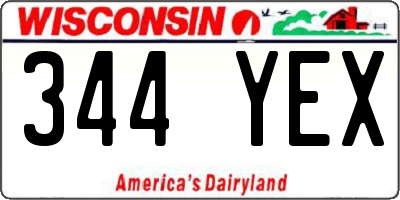 WI license plate 344YEX
