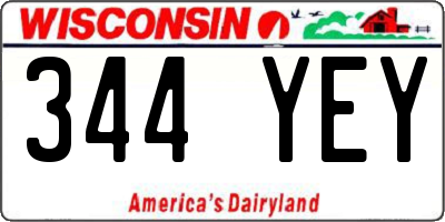 WI license plate 344YEY