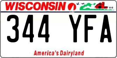 WI license plate 344YFA