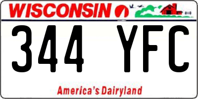 WI license plate 344YFC