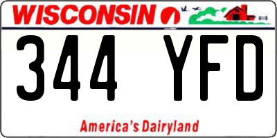 WI license plate 344YFD