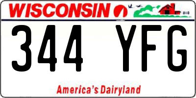 WI license plate 344YFG