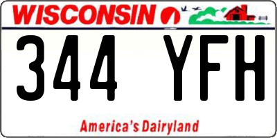 WI license plate 344YFH