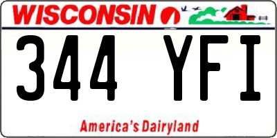 WI license plate 344YFI