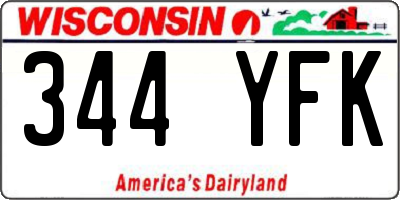 WI license plate 344YFK