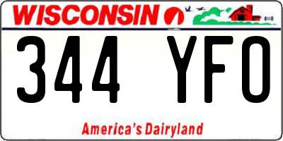 WI license plate 344YFO