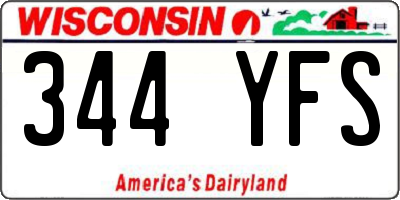 WI license plate 344YFS