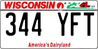 WI license plate 344YFT