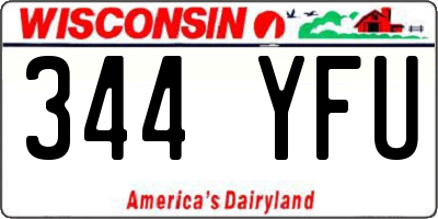 WI license plate 344YFU
