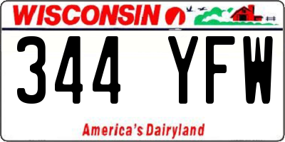 WI license plate 344YFW