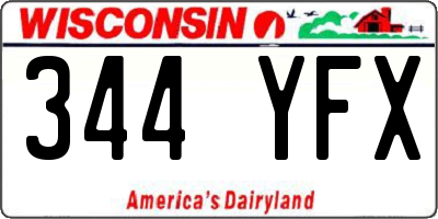 WI license plate 344YFX