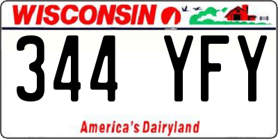 WI license plate 344YFY