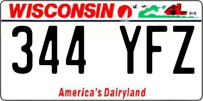 WI license plate 344YFZ