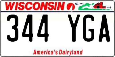 WI license plate 344YGA