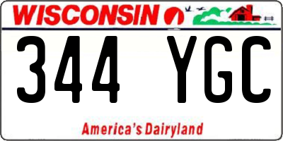 WI license plate 344YGC