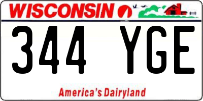 WI license plate 344YGE