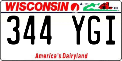 WI license plate 344YGI