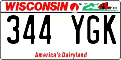 WI license plate 344YGK