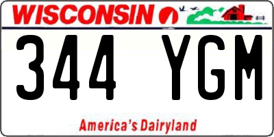 WI license plate 344YGM
