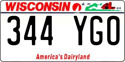 WI license plate 344YGO