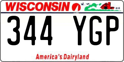 WI license plate 344YGP