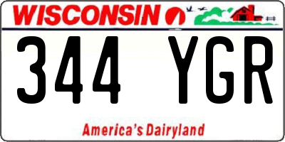WI license plate 344YGR
