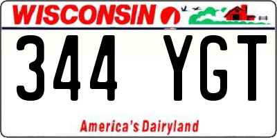 WI license plate 344YGT