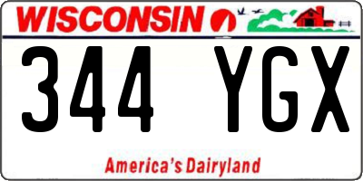 WI license plate 344YGX