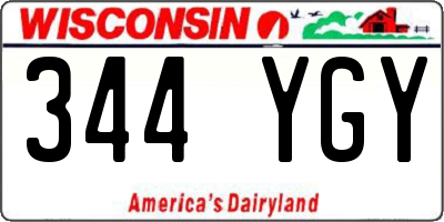 WI license plate 344YGY