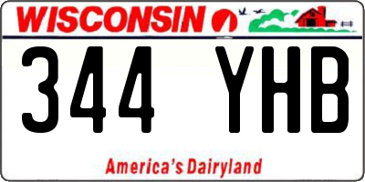 WI license plate 344YHB