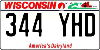 WI license plate 344YHD