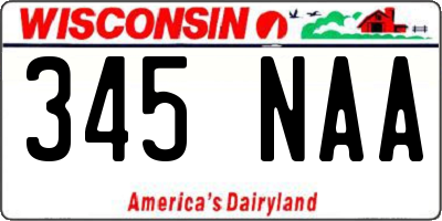 WI license plate 345NAA