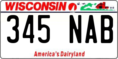 WI license plate 345NAB