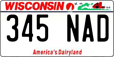 WI license plate 345NAD