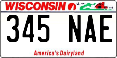 WI license plate 345NAE