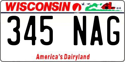 WI license plate 345NAG