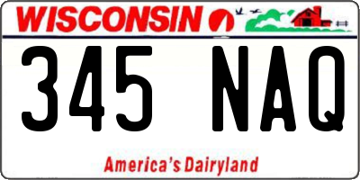 WI license plate 345NAQ