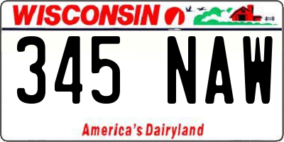 WI license plate 345NAW