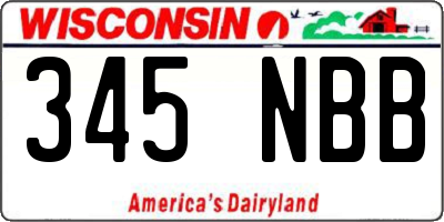 WI license plate 345NBB